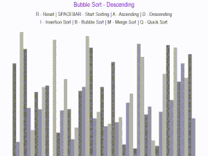 gif of bars being sorted using bubble sort
