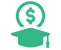graduation cap with dollar sign